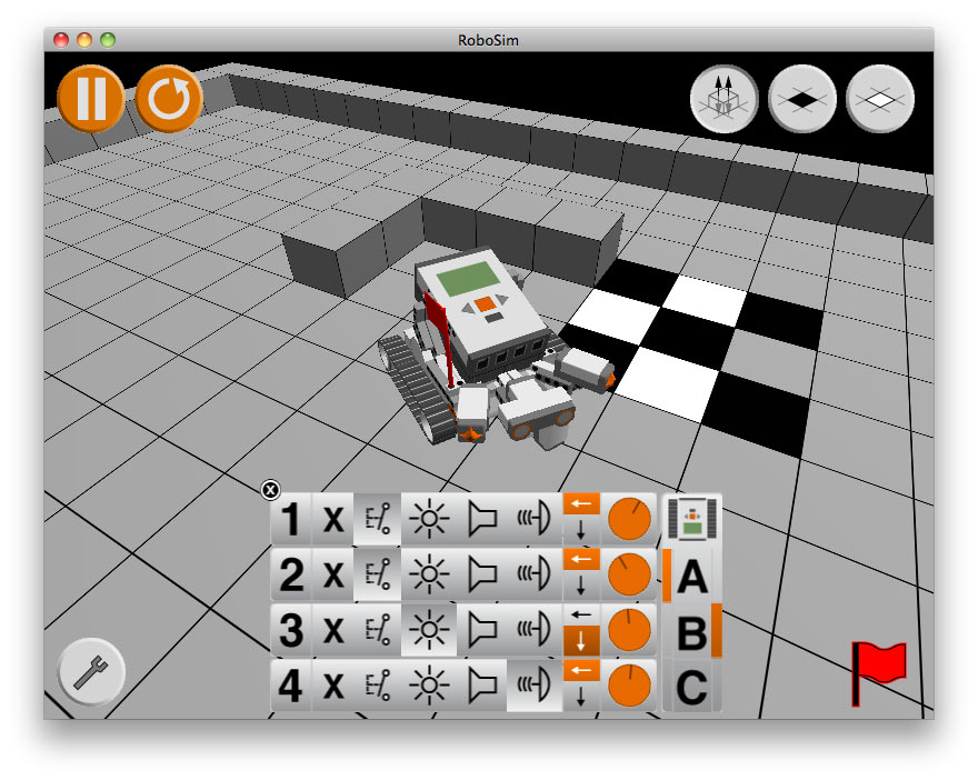 Virtueller Roboter in virtueller Umgebung